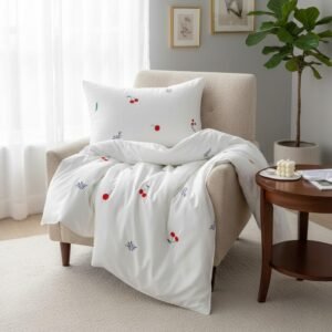 White-Cotton-Embroidered-Double-Bedsheet-with-Red-Cherr