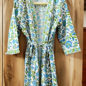 blue_green_white_waffle_cotton_handblock_bathrobe_kimono