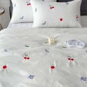 White-Cotton-Embroidered-Double-Bedsheet-with-Red-Cherr