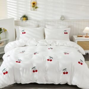 White-Cotton-Embroidered-Double-Bedsheet-with-Red-Cherr