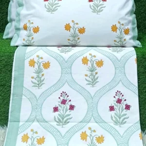 pink_yellow_white_double_bedsheet