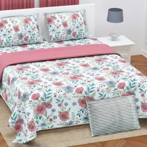 light green_peach)blue_cotton_twill_superkingsize_double_bedshet