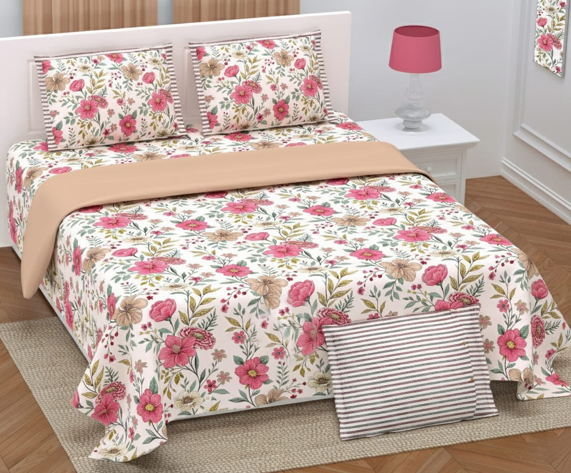 peach_twill_cptton_superkingsize_double_bedsheet