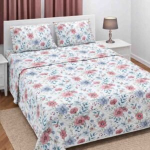 light green_peach)blue_cotton_twill_superkingsize_double_bedshet