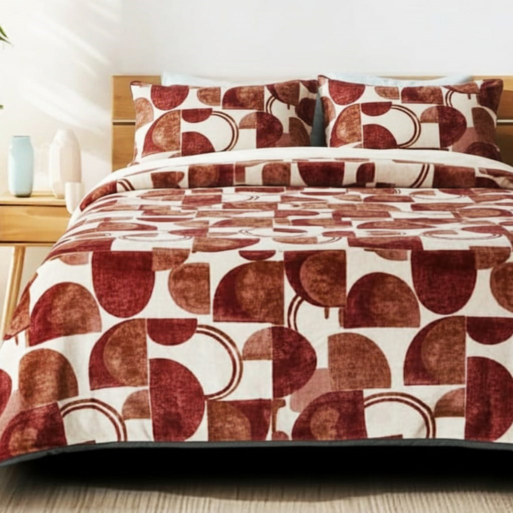 brown peach flannel bedsheet