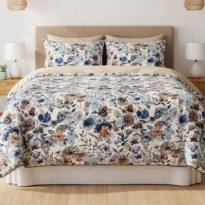 pastel floral winter flannel bedsheet