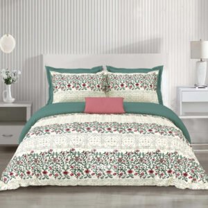 maroon_green_cream_cotton_bedsheet