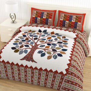 BROWN_GREY_MAROON_COTTON_DOUBLE_BEDSHEET