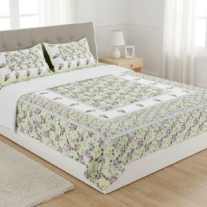 yellow_white_digital_cotton_double_bedsheet