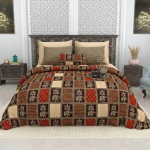 brown_cream_cotton_double_bedshet