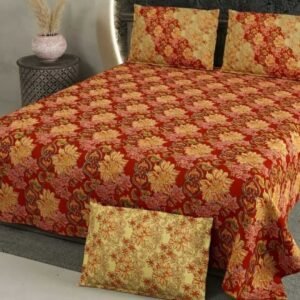 maroon_beige_queen_double_bedsheet