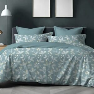 green_floral_cotton_double_bedsheet