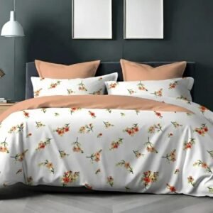 orange_green_white_cotton_double_bedsheet