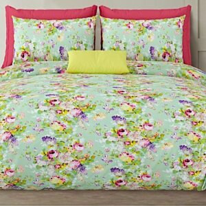green_floral_superkingsize_double_bedsheet_cotton