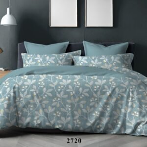 green_floral_cotton_double_bedsheet