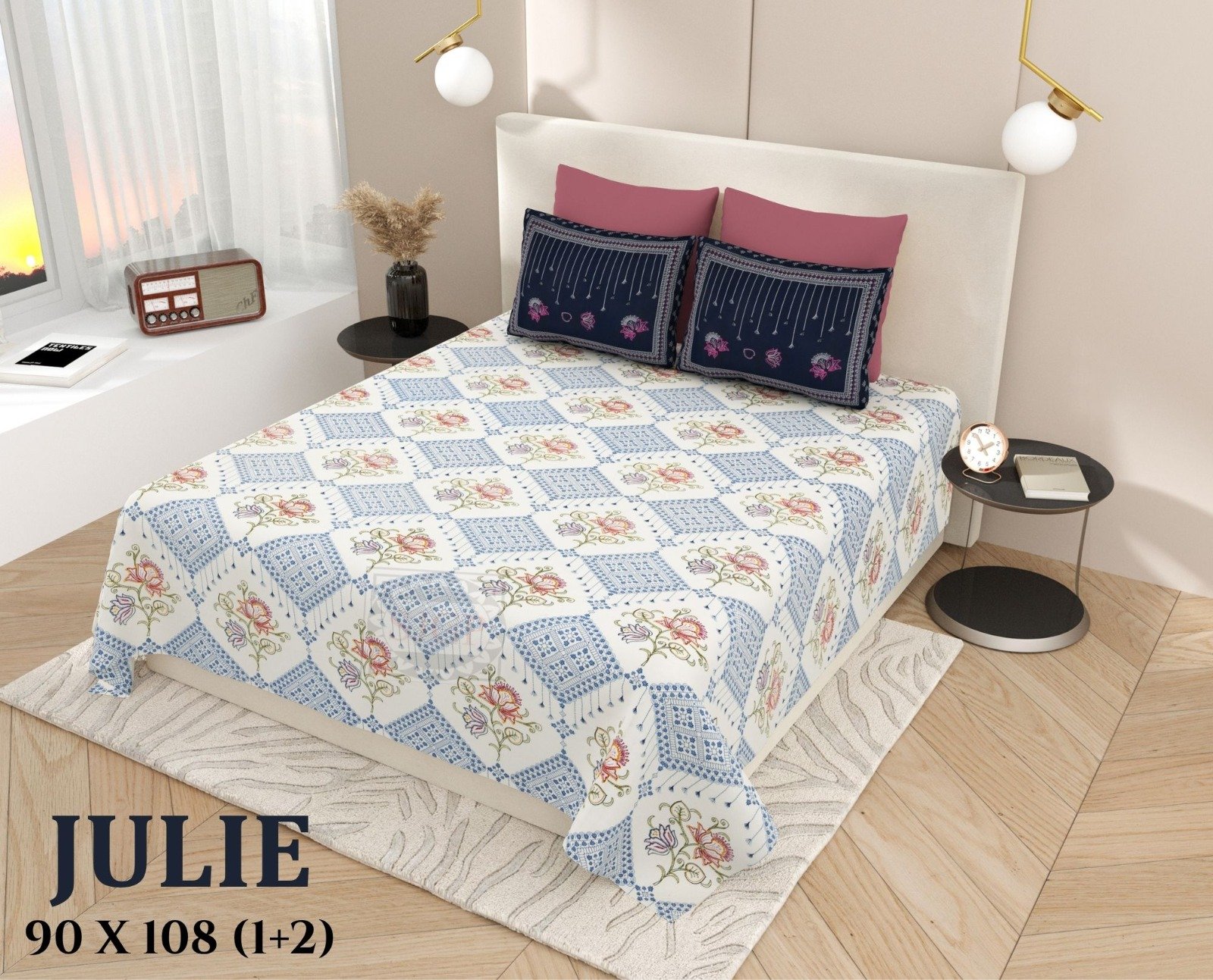 white_blue_cotton_double_bedsheet