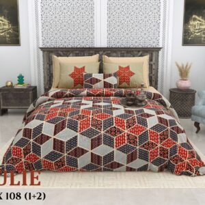 cream_red_blue_cotton_double_bedsheet