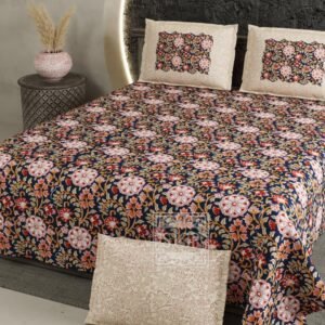 navy_blue-floral_cotton_superkingsize_double_bedsheet
