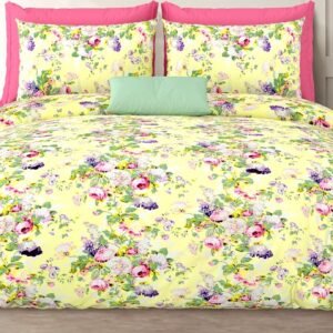 YELLOW_FLORAL_COTTON_SUPERKINGSIZE_DOUBLE_BEDSHEET