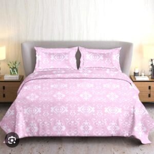 pink_white_cotton_superkinfsize_double_bedsheet