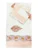 Exquisite print in pink and mustard on white handblock on double bedsheet and two pillow covers