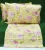 Elegant floral print in shades of yellow, white and pink cotton double bedsheet with two pillow covers