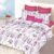 Exquisite floral print in shades of pink on pure cotton double bedsheet and two pillow covers