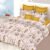 Exquisite floral print in shades of cream and brown on pure cotton double bedsheet and two pillow covers