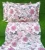 Exquisite floral print in white and pink on pure cotton and two pillow covers