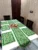 Exquisite handblock table runner and mats in green and red on canvas for 6 seater dining table