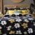 Exquisite floral design Supersoft superwarm bedsheet and two pillow covers in beautiful shades of blue, white and yellow in premium quality