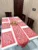 Exquisite handblock table runner and mats in peach and red on canvas for 6 seater dining table