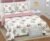 Exquisite floral print in maroon and pink on cream premium twill cotton double bedsheet with two pillow covers