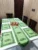 Exquisite handblock table runner and mats in moss green on canvas for 6 seater dining table