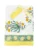 Exquisite floral handblock in yellow and green on white on double bedsheet and two pillow covers