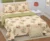 Exquisite floral print in brown and beige on peach premium twill cotton double bedsheet with two pillow covers