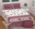 Exquisite mauve and white floral premium  twill cotton double bedsheet with two pillow covers