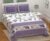 Exquisite purple floral premium  twill cotton double bedsheet with two pillow covers