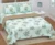Exquisite floral print on pastel green  premium twill cotton double bedsheet with two pillow covers
