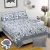 Premium cotton bedsheet in blue on white and two pillow covers