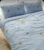 Exquisite embroidered cotton bedsheet with multicolour butterfly on blue in premium cotton bedsheet along with two pillow covers