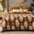 Exquisite floral design Supersoft superwarm bedsheet and two pillow covers in beautiful shades of brown and cream in premium quality
