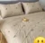 Exquisite embroidered cotton bedsheet with multicolour butterfly pattern on beige in premium cotton bedsheet along with two pillow covers
