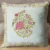 Exquisite handblock on canvas cotton cushion cover set of 5 cushions in green, peachish pink and white