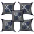 Exquisite quilted patchwork floral print cushion cover set of 5 cushions in blue and grey