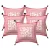 Exquisite quilted patchwork floral print cushion cover set of 5 cushions in pink and cream