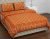 kantha print orange double bedsheet