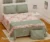 Exquisite green on cream floral premium twill cotton double bedsheet with two pillow covers