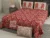 Exquisite floral print in red and beige cotton  double bedsheet and two pillow covers