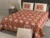 Exquisite floral print in maroon and cream cotton double bedsheet and two pillow covers